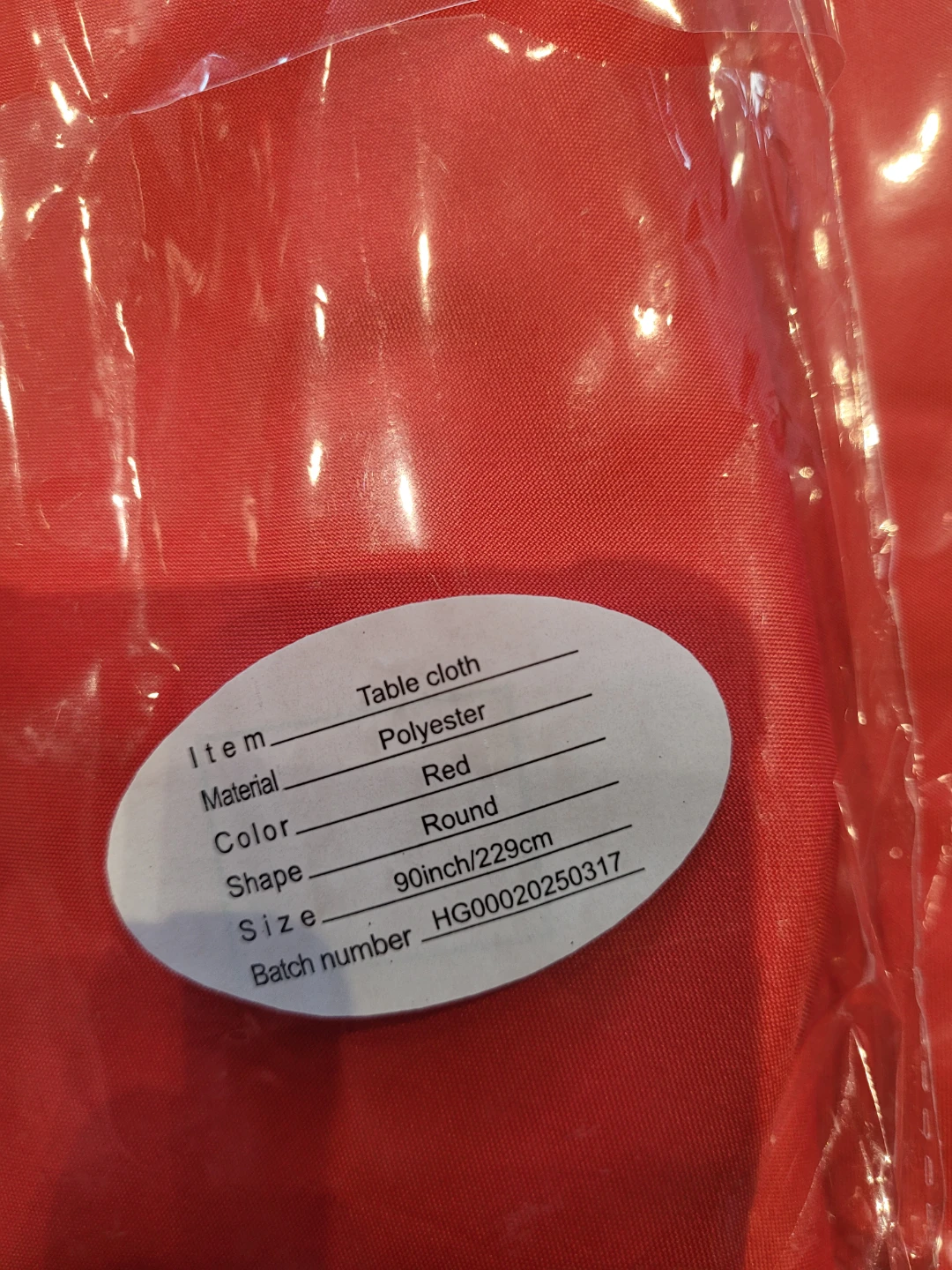Red Polyester Tablecloth (90 inch Round) - NEW!!! - photo 3