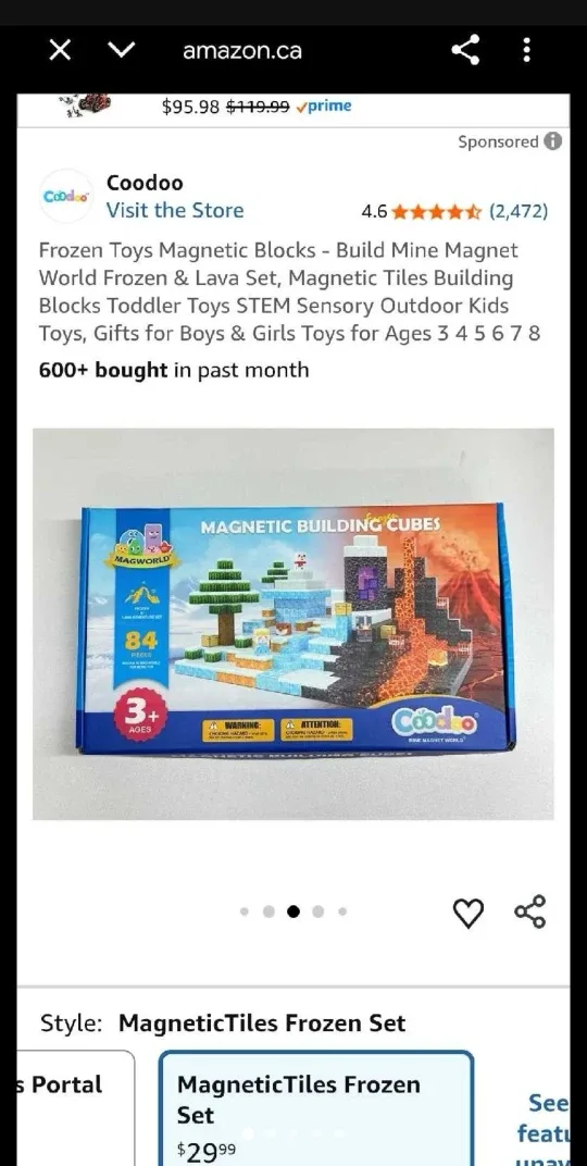 Coodoo Frozen Toys Magnetic Blocks - New