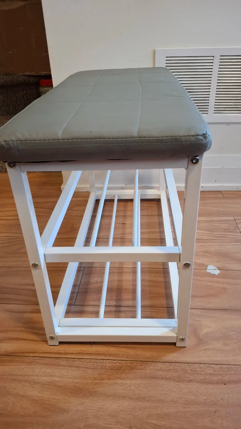 Bench with shelf underneath shoe organizer #cleanout image indicator(3)