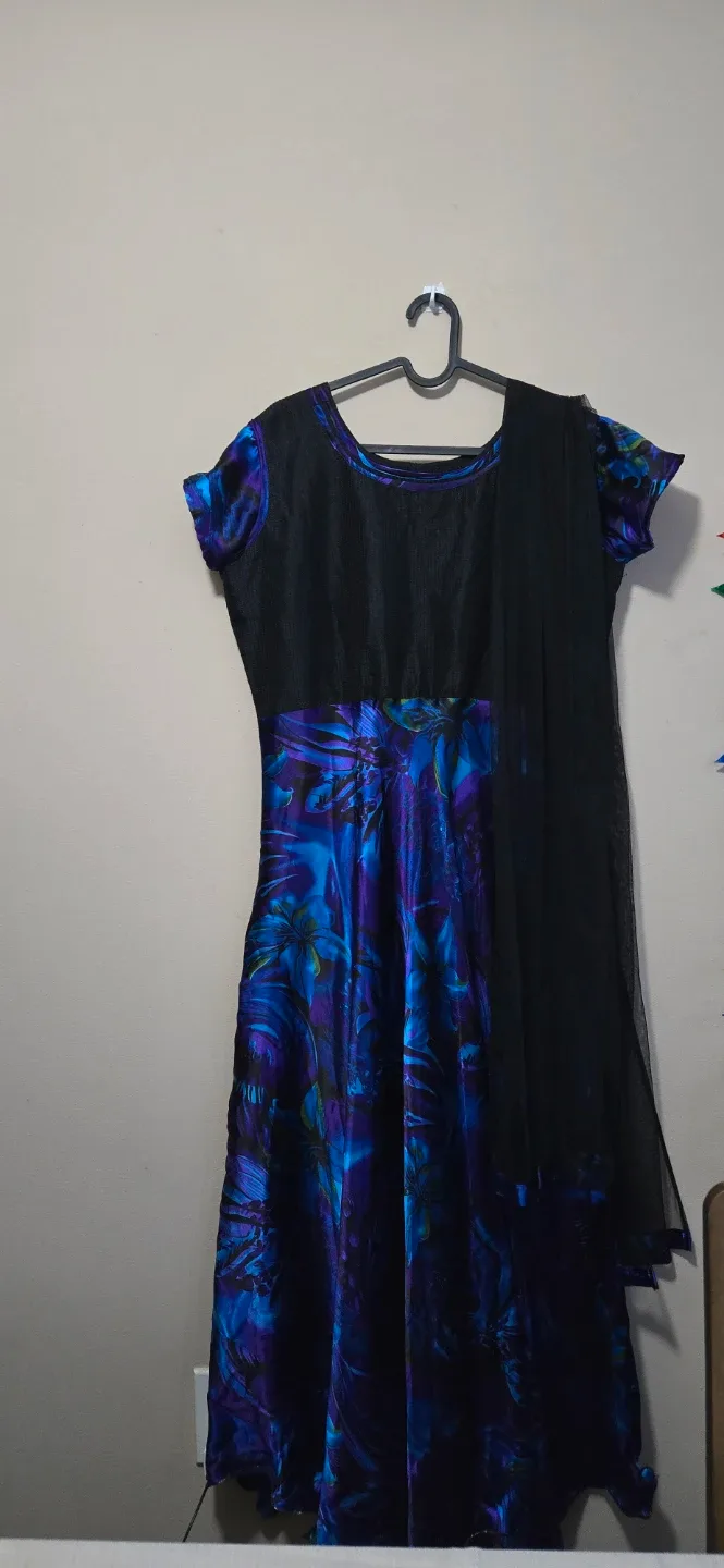 Floral Print Dress - Blue & Purple XL image indicator(4)