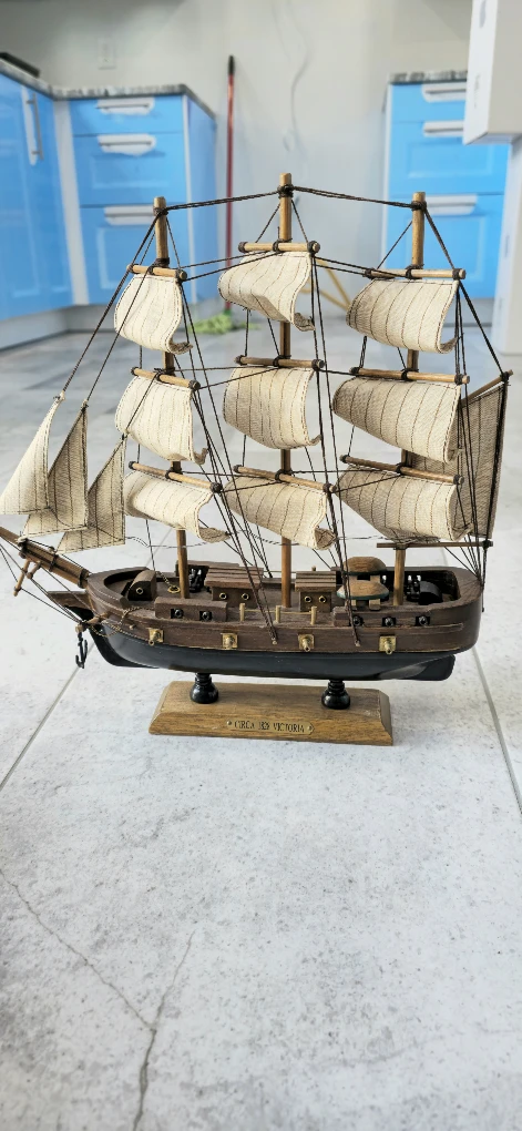 Wooden Model Ship Decor