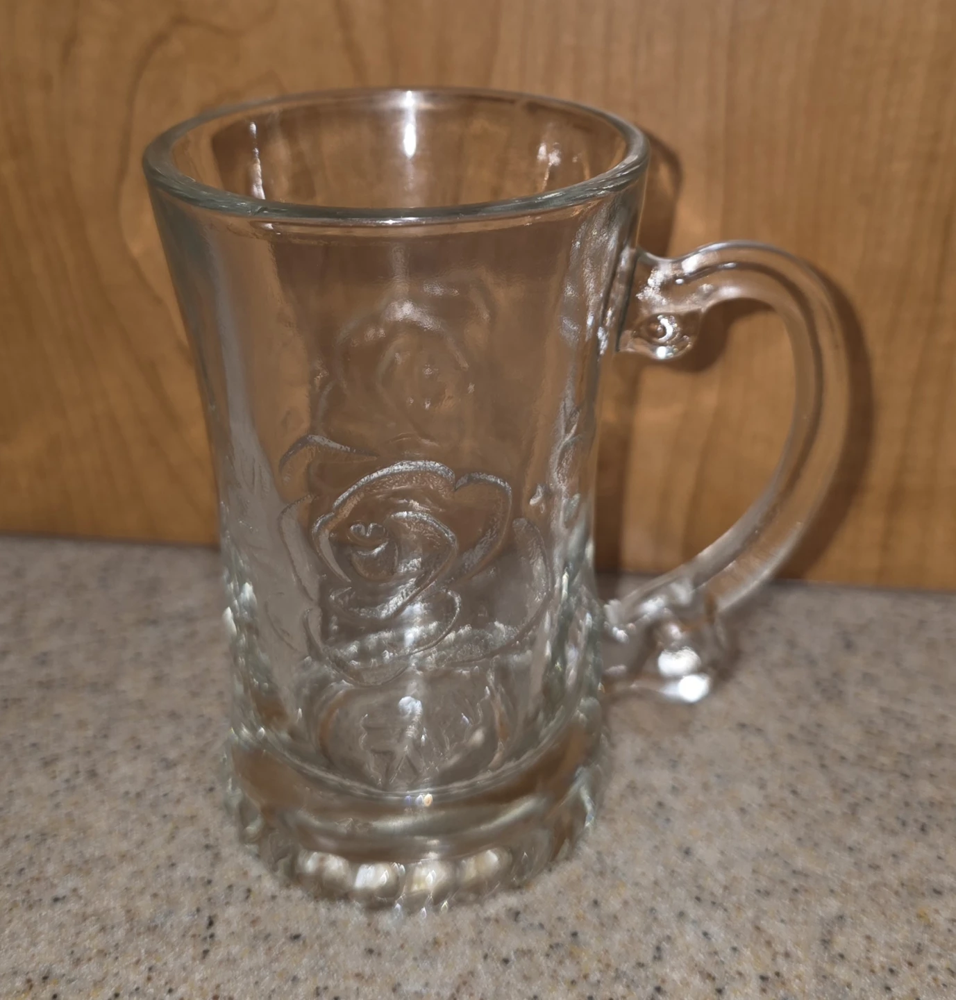 1 Vintage Rose Glass Mug
