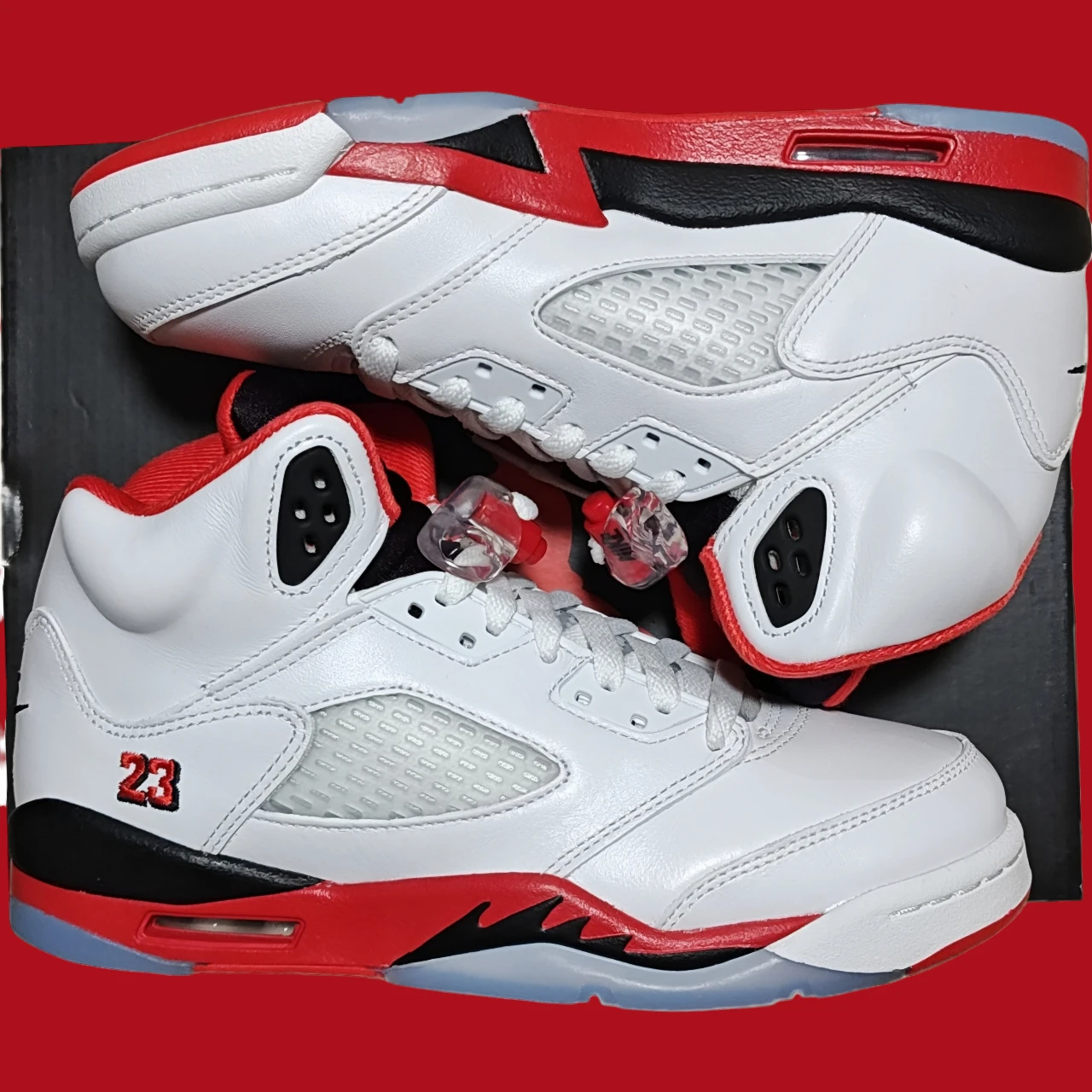 *NIB* 6.5Y — Nike Air Jordan 5 Retro "White/Fire Red-Black"