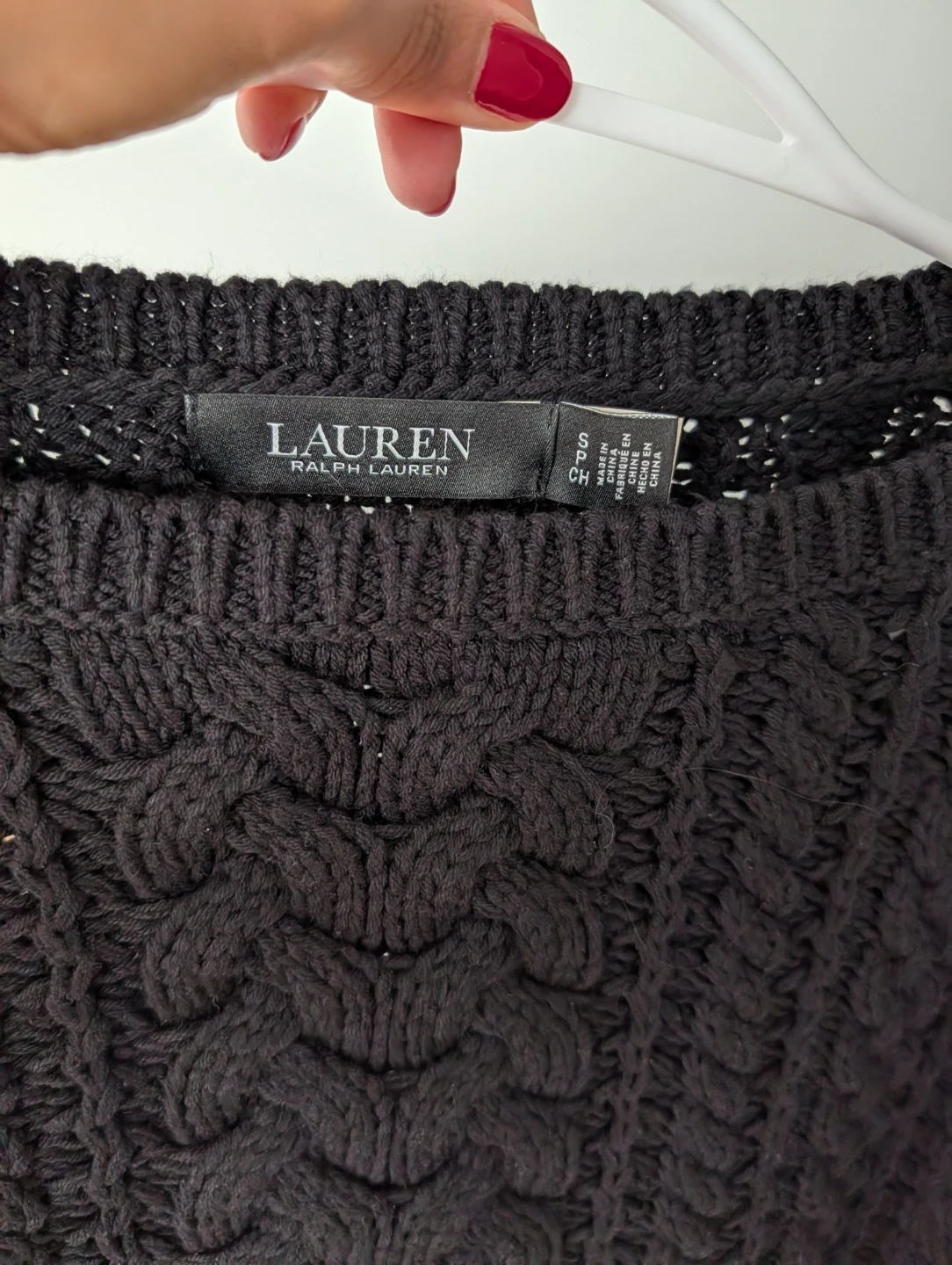 Ralph Lauren Black Cable Knit Sweater - Size S - photo 2