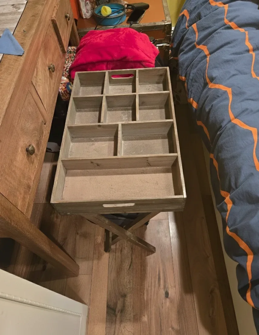 Wooden Compartment Tray Table