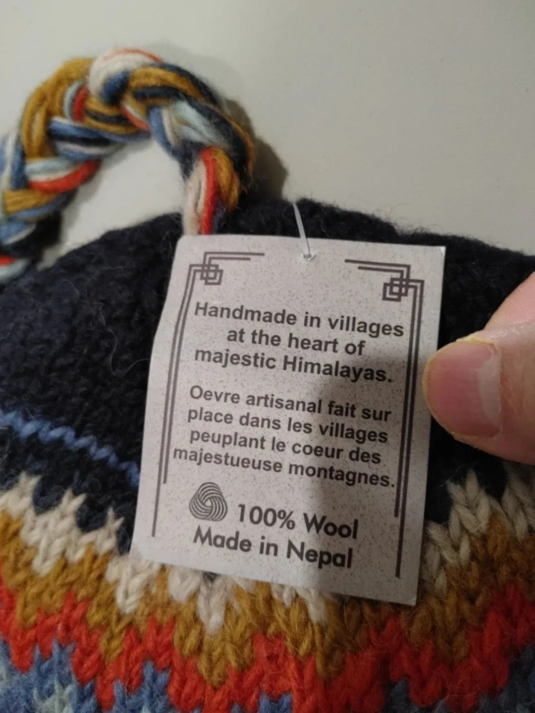 🧡BRAND NEW HANDMADE HIMALAYA WINTER WOOL HAT UNISEX ONE SIZE image indicator(3)