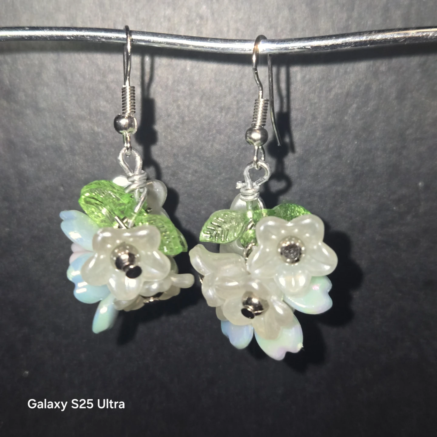 Floral Dangle Earrings - Handmade