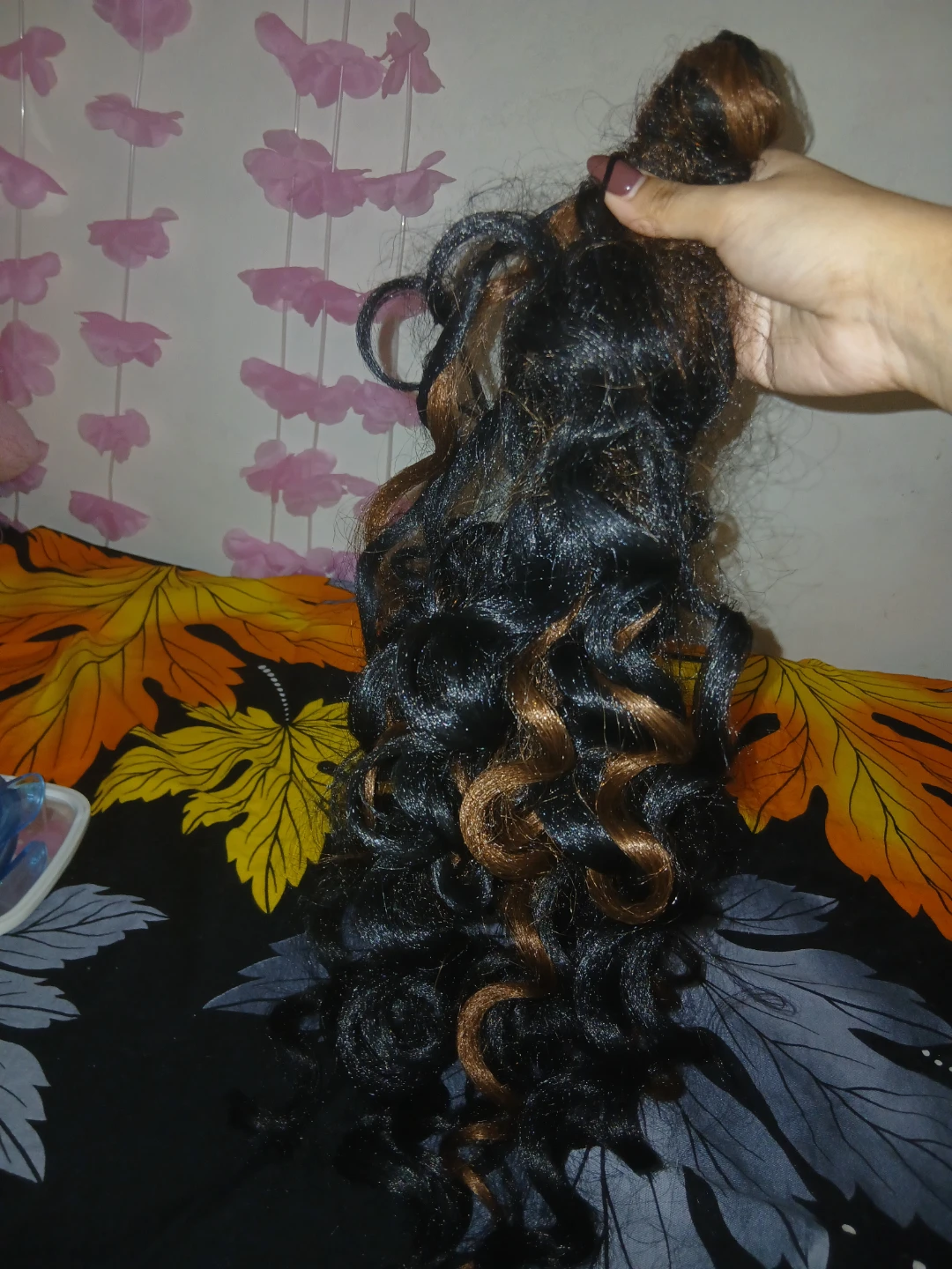 Hair extention - Black & Brown Curls