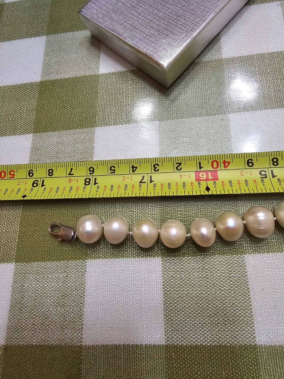 Pearl Necklace, 16 inches 45 cm and earrings(silver) image indicator(2)