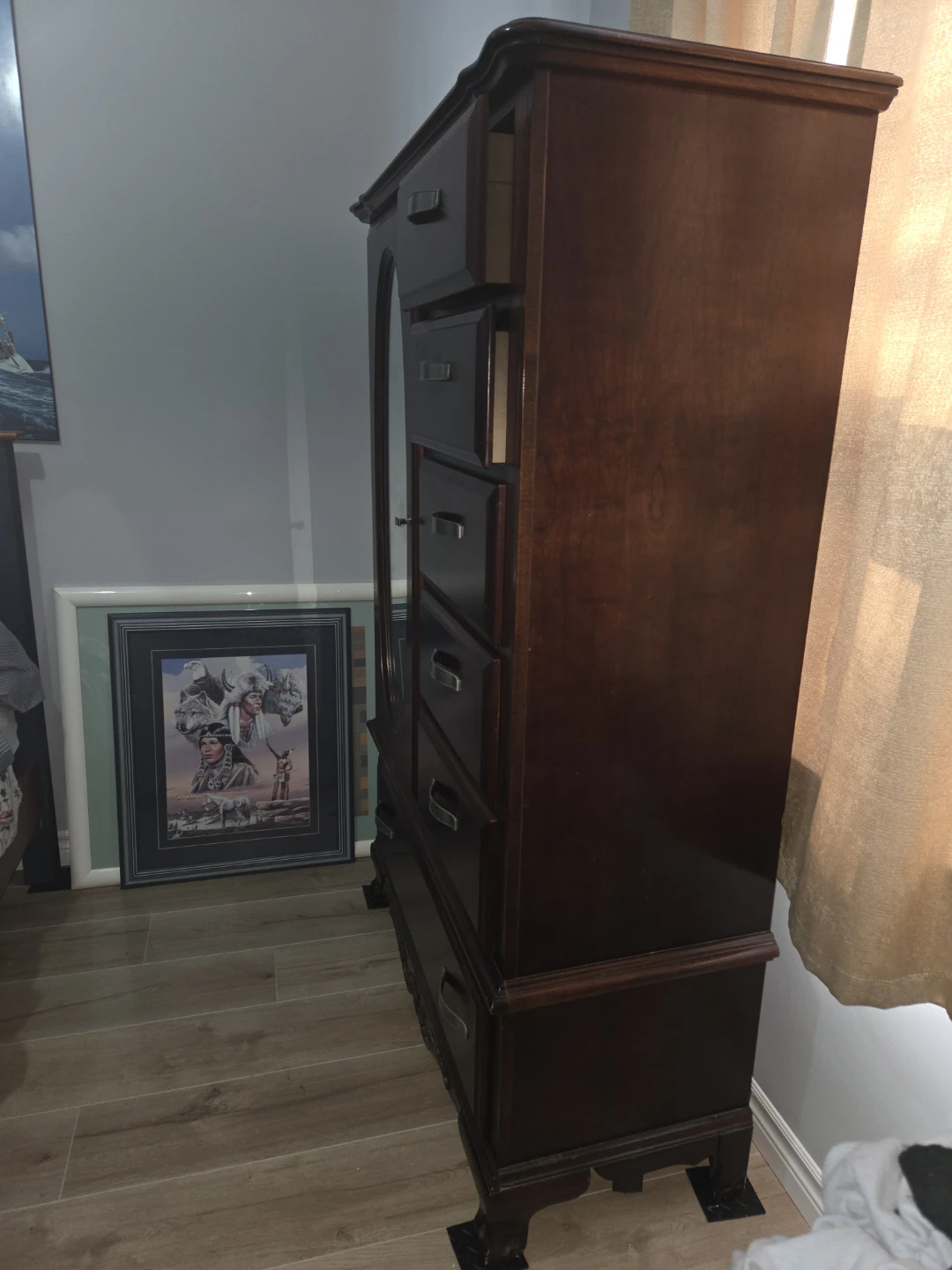 Dark Wood Dresser with Mirror - photo 5