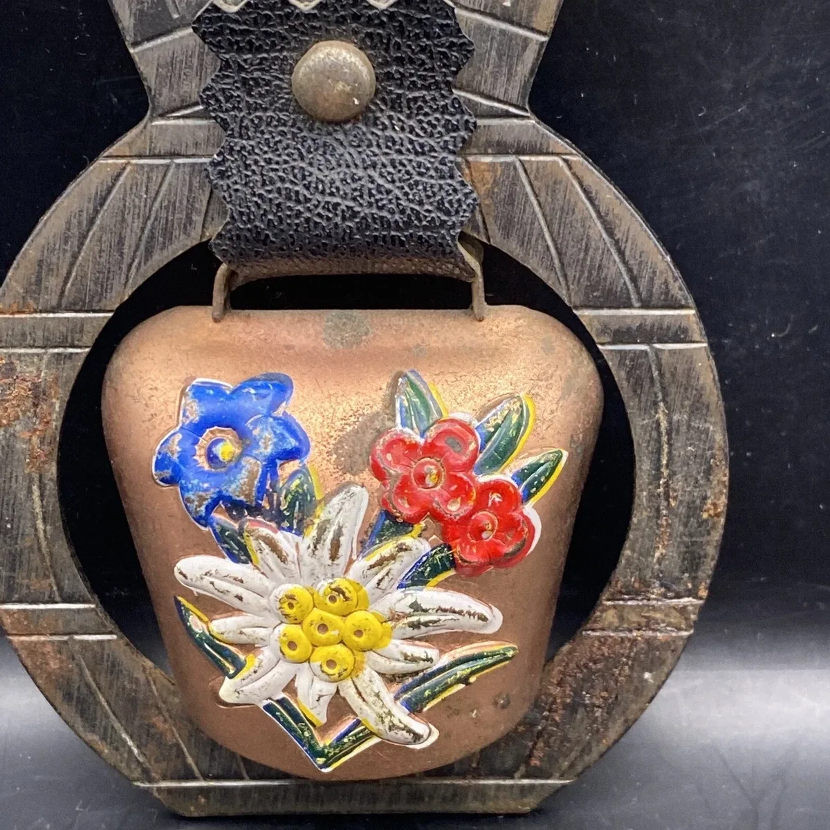 Swiss Cow Bell /bottle opener with Edelweiss Flowers image indicator(2)