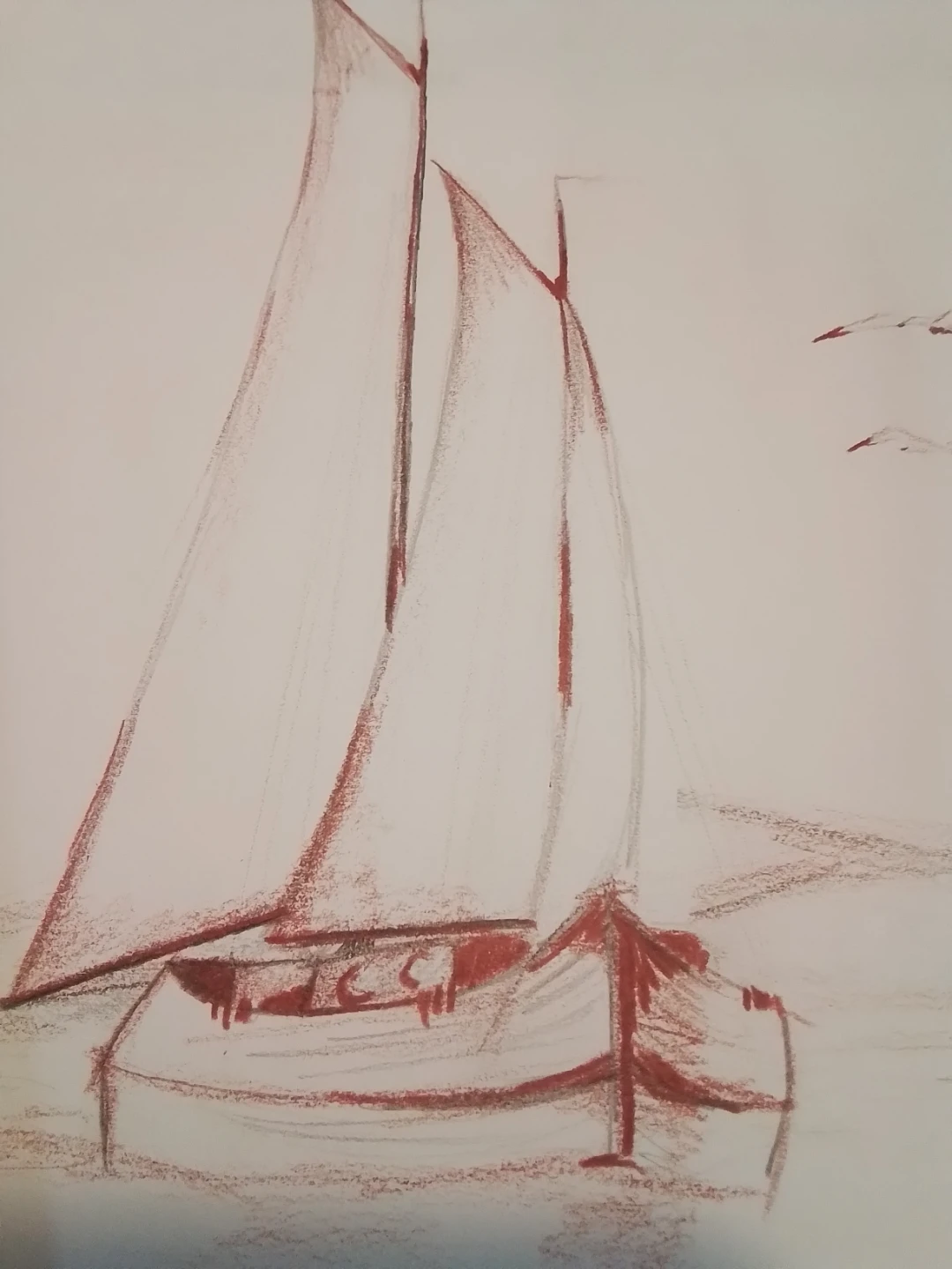 Framed Sailboat Sketch by T. Pearce - photo 5