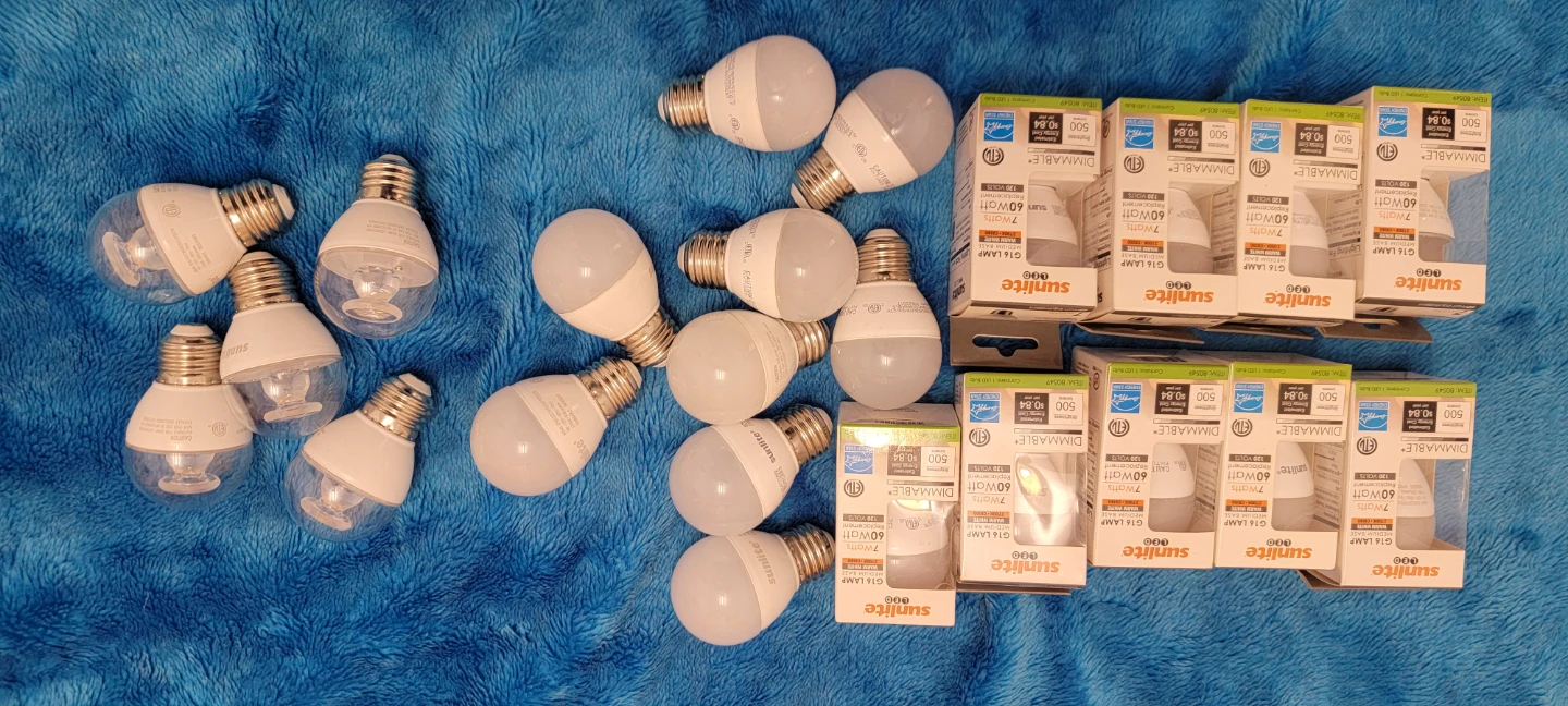 Sunlite G16 LED Lamp, 7 Watts, Dimmable - New!