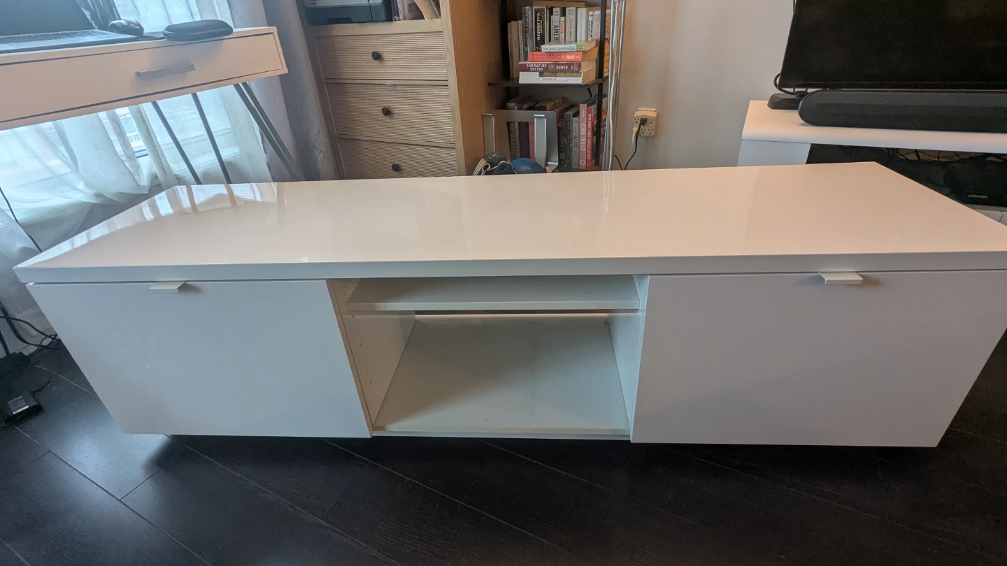IKEA BYÅS TV Bench - High Gloss White