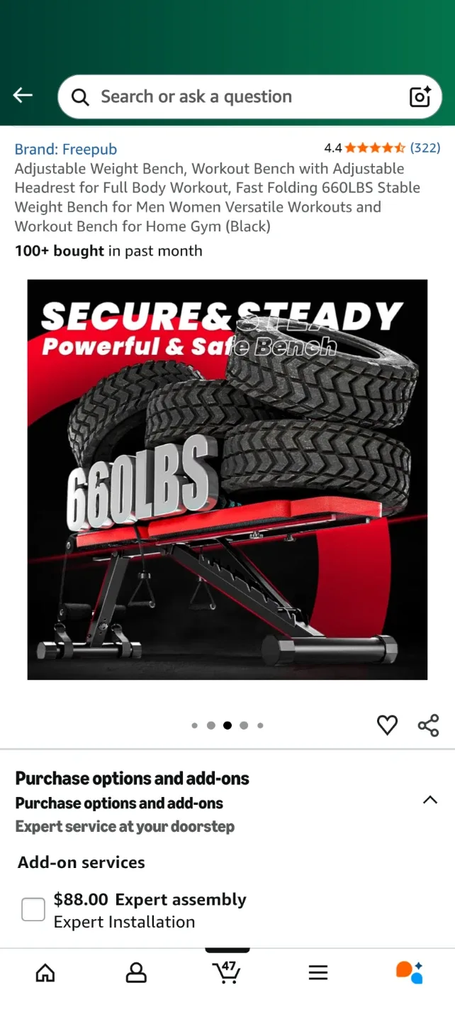 FreePub Adjustable Weight Bench - Like New! image indicator(5)