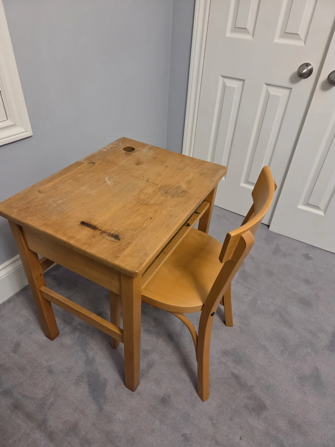 Wooden Desk and Chair Set