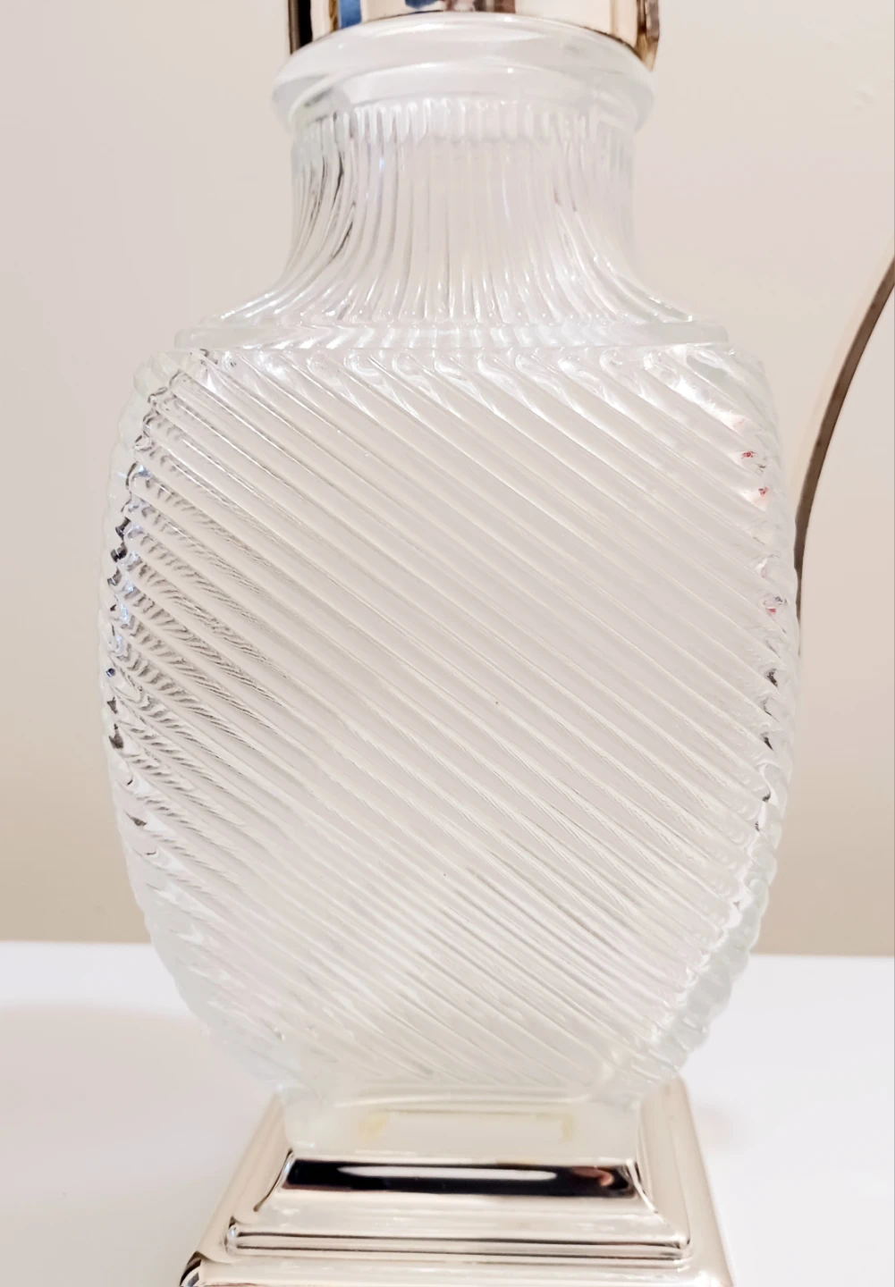 Unique Silver Plated Ribbed Glass Pitcher - photo 5