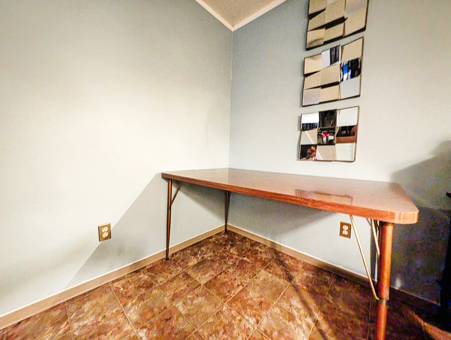 Vintage Brown Table with Metal Legs - photo 3