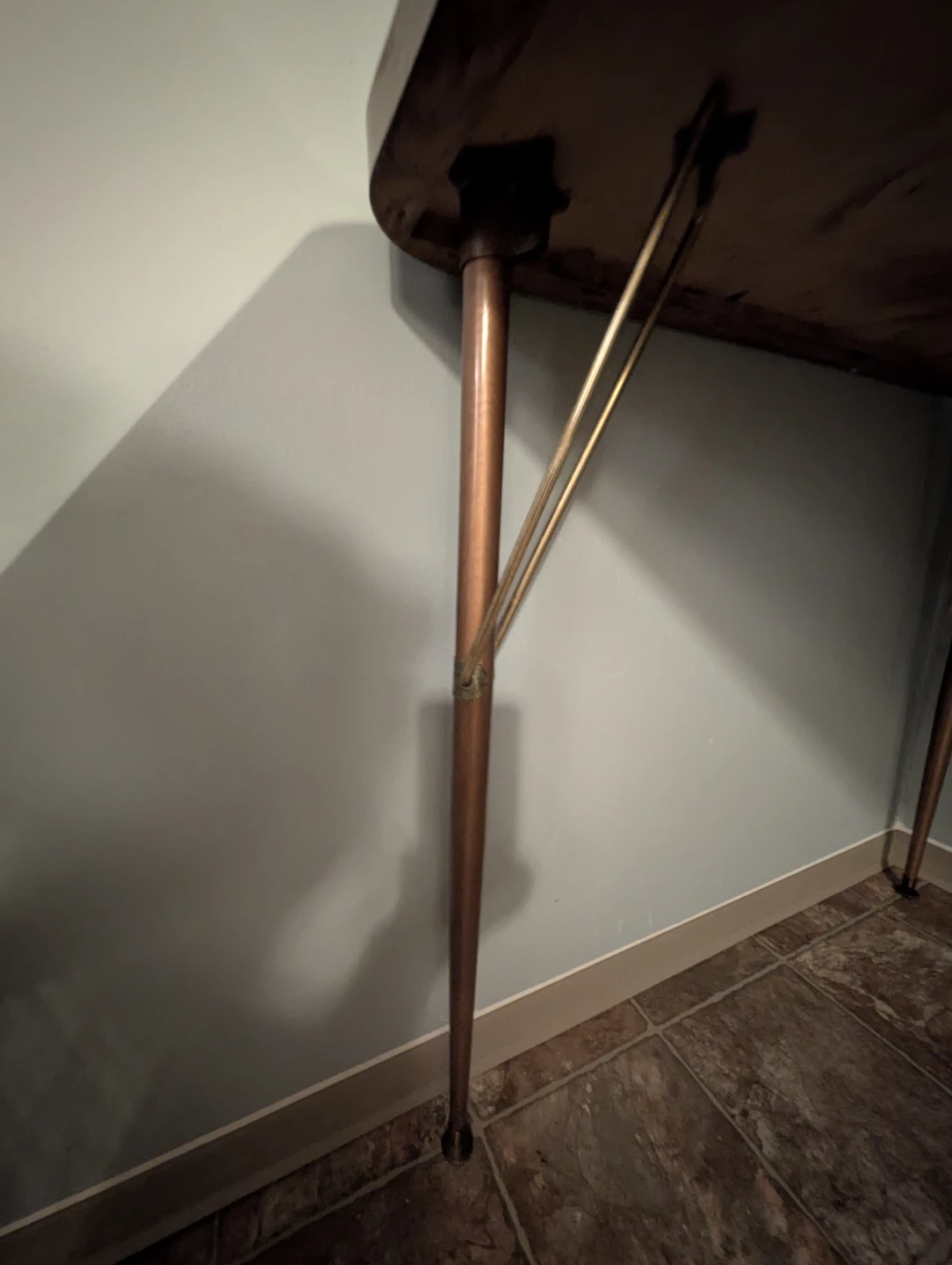 Vintage Brown Table with Metal Legs - photo 5