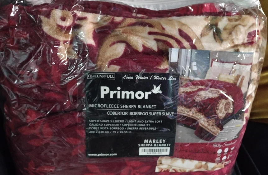 Primor Microfleece Sherpa Blanket Queen/Full - New
