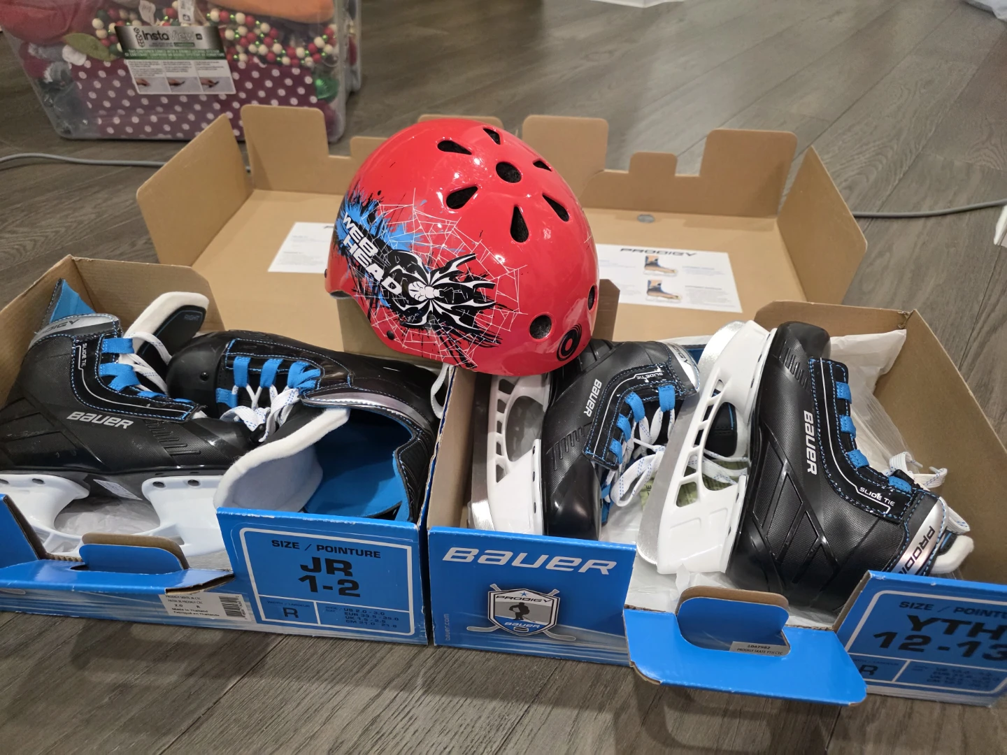 Bauer Prodigy Ice Skates with Helmet