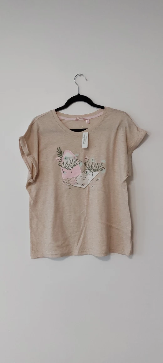 La Vie en Rose M/M Beige Floral T-Shirt - New