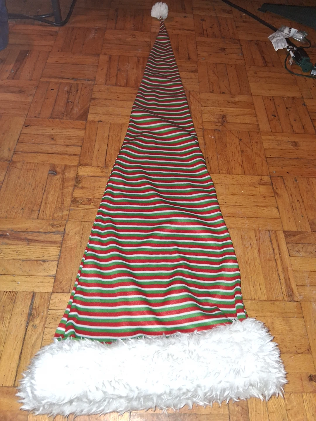 Striped Christmas Elf Hat - Red, Green, White