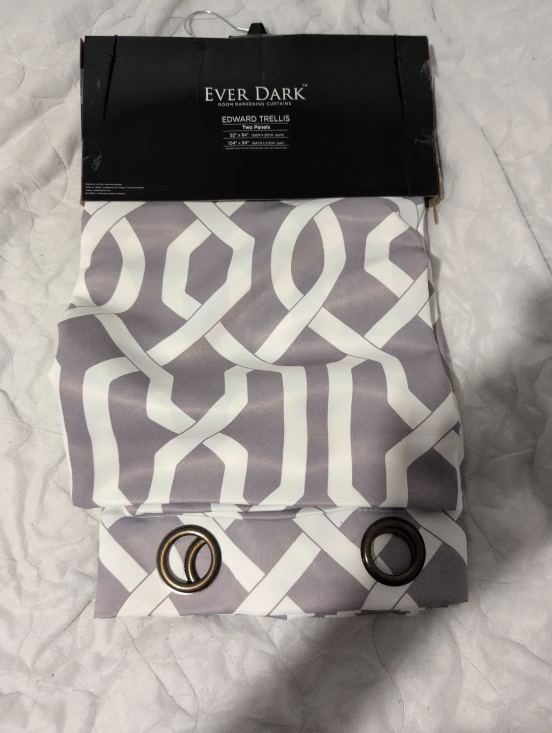 Ever Dark Edward Trellis Curtains (2 Panels)