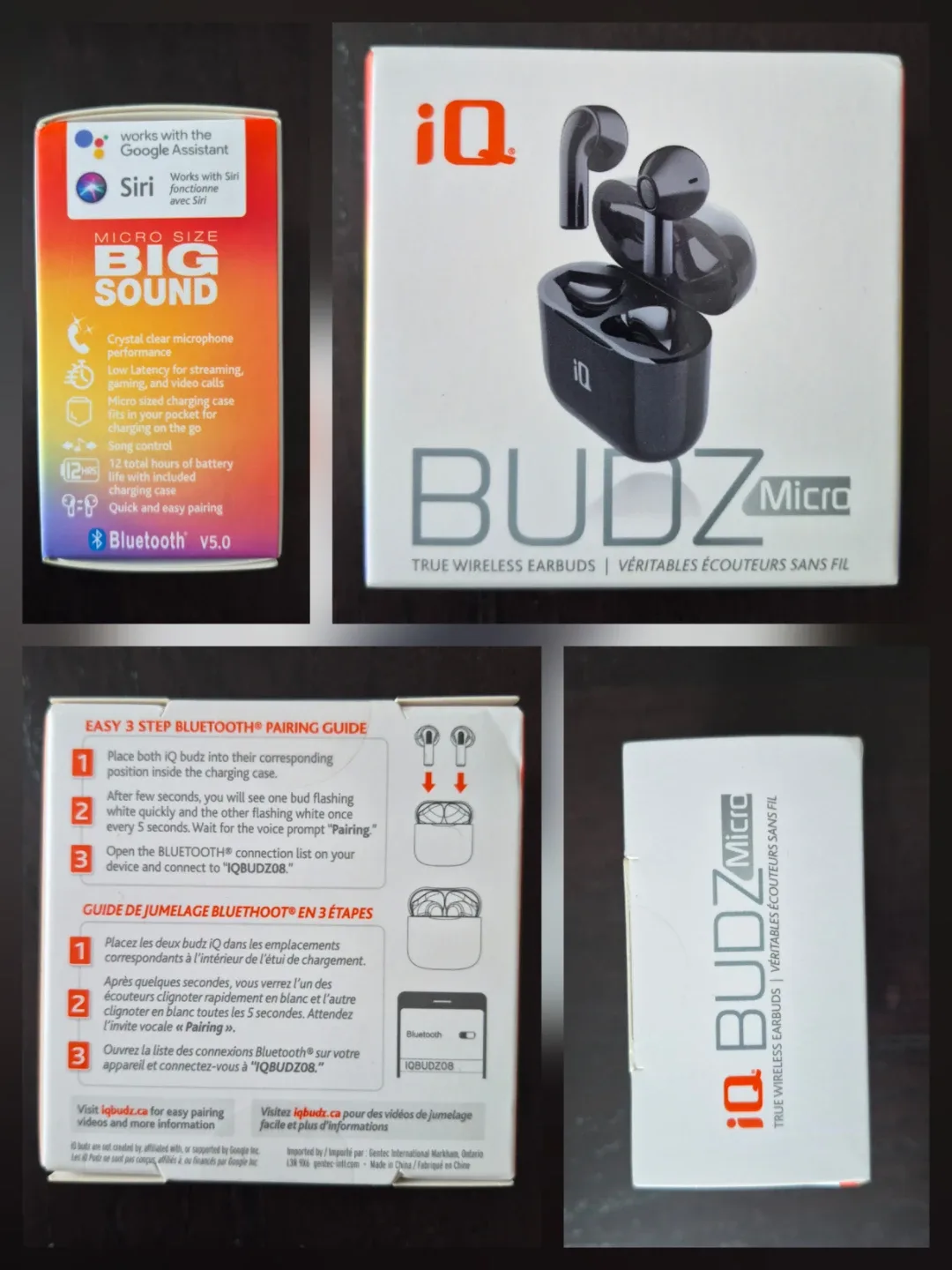 New in sealed package iQ Budz Micro True Wireless Earbuds.