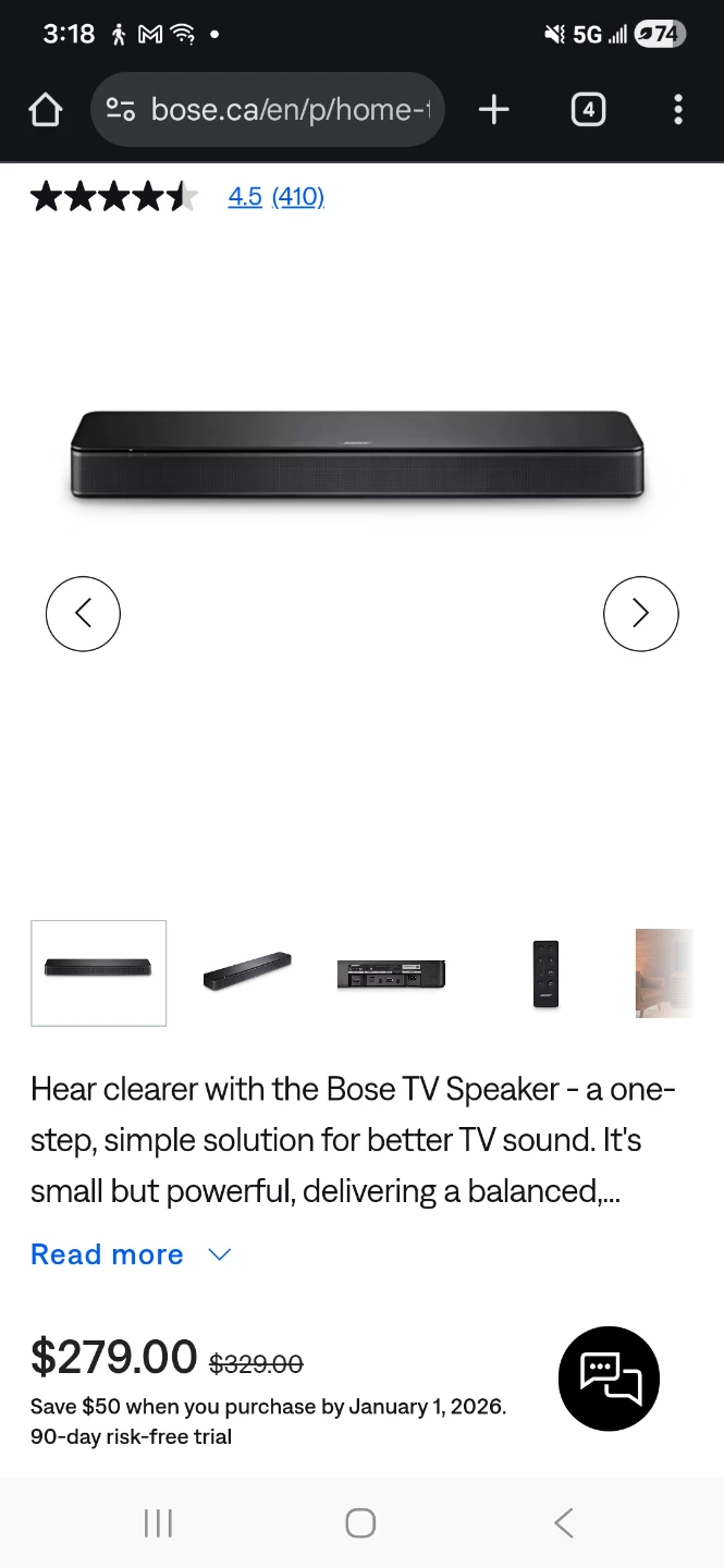 Bose TV Speaker Soundbar - Black - photo 3
