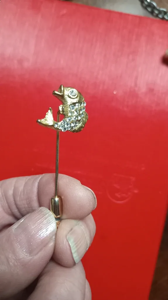 Vintage Gold Tone Poodle Pin & Fish Lapel Pin
