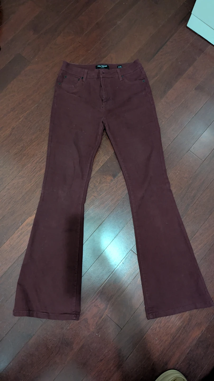 Lucky Brand Women's Burgundy Flare Jeans - Size 6/28L