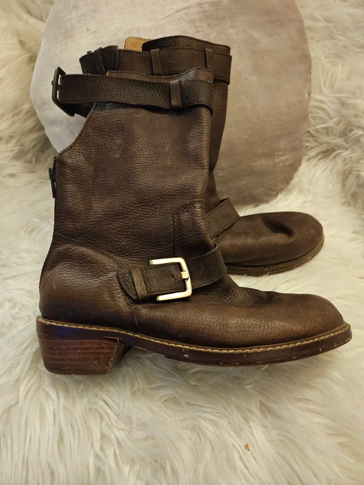 Brown Leather Biker Boots image indicator(3)