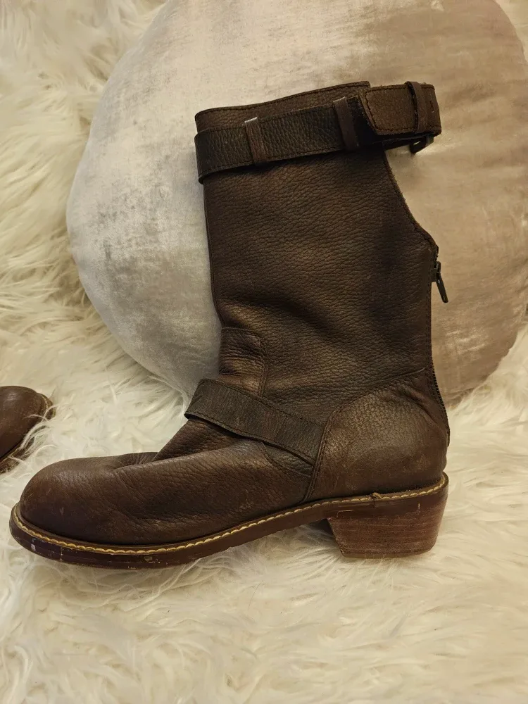 Brown Leather Biker Boots image indicator(4)