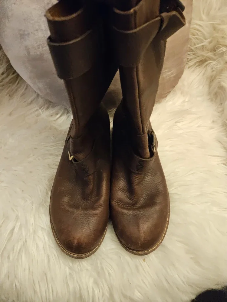 Brown Leather Biker Boots image indicator(6)