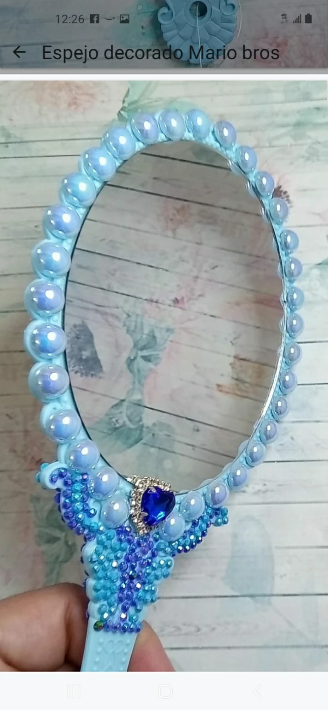 Espejo decorado, hand mirror - photo 2