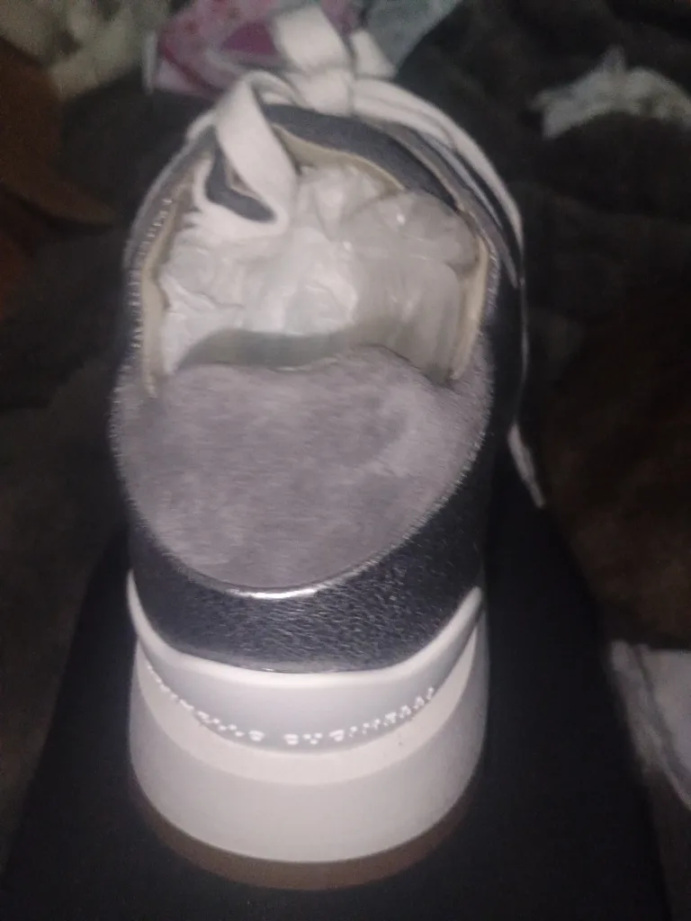 Brunello Cucinelli Grey Suede and Silver Sneakers image indicator(2)