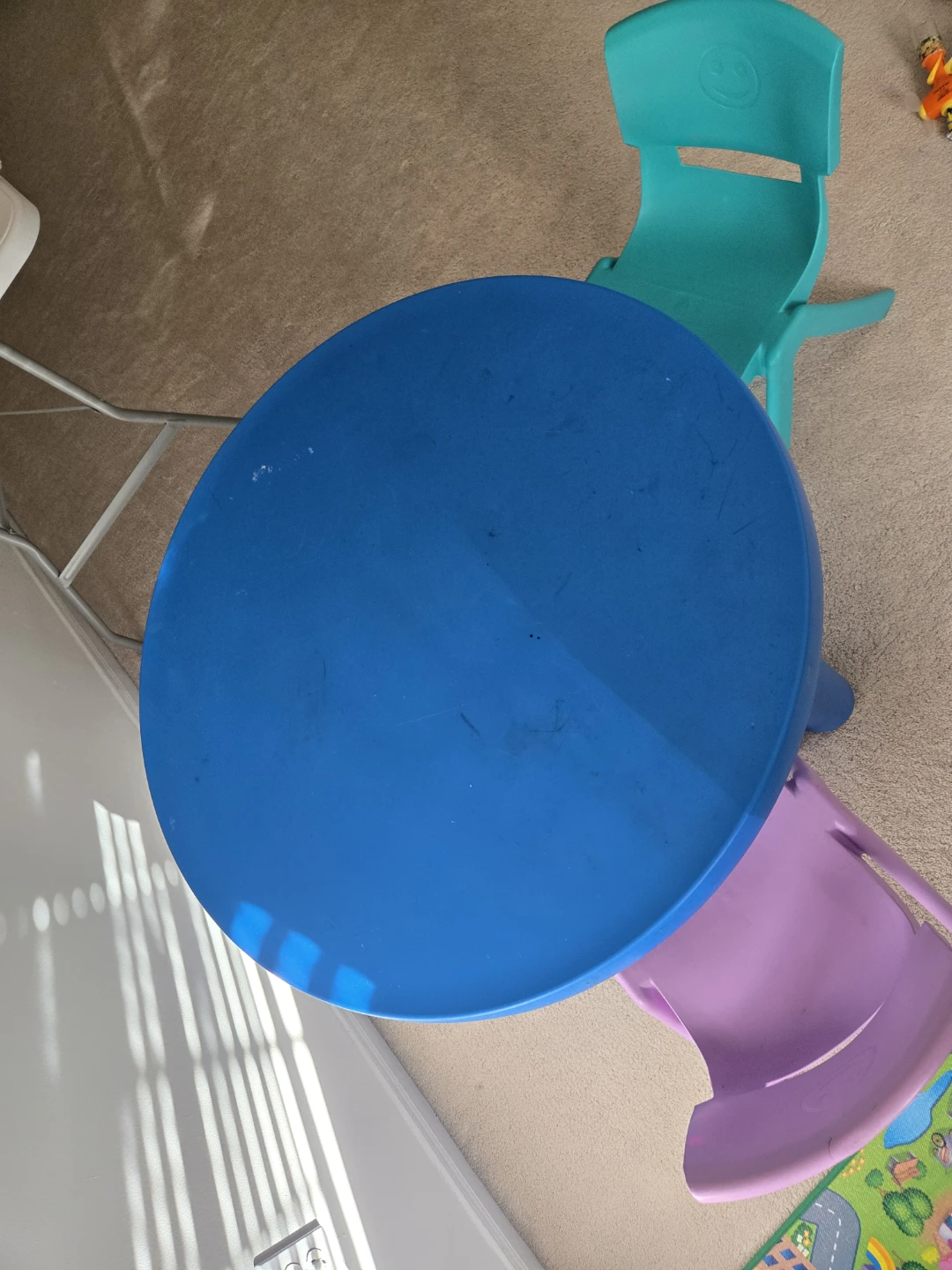 Kids Blue Round Table & 2 Chairs