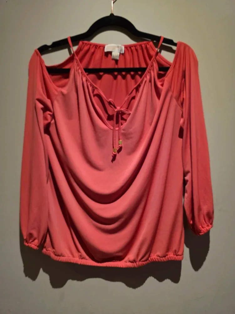 Micheal kors Cold Shoulder Blouse - Size S, Coral