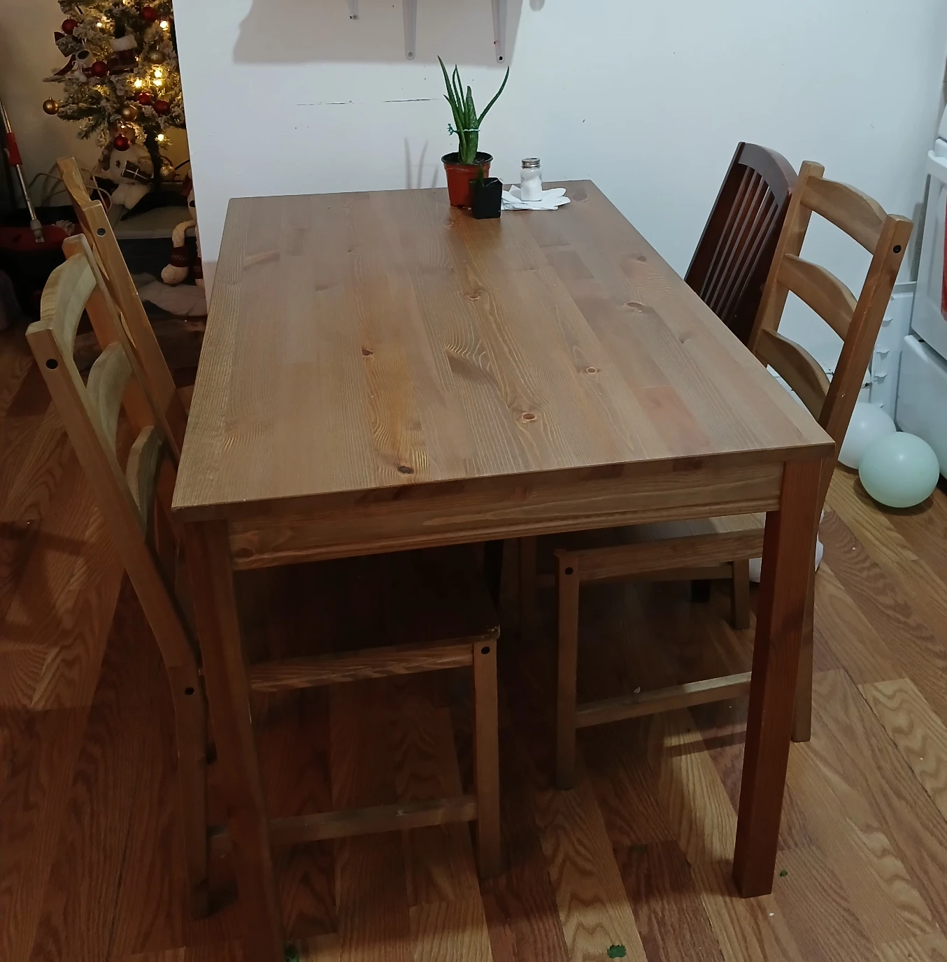 Wooden Dining Table with Chairs
