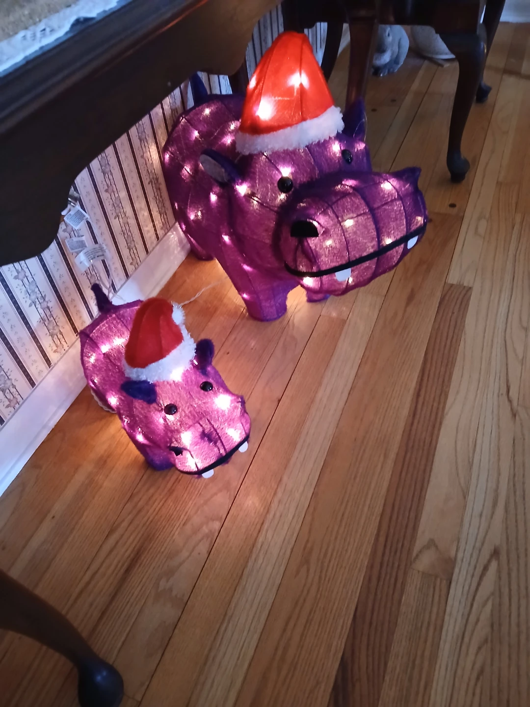 Trimming Traditions 2-Piece Hippo Christmas Decoration