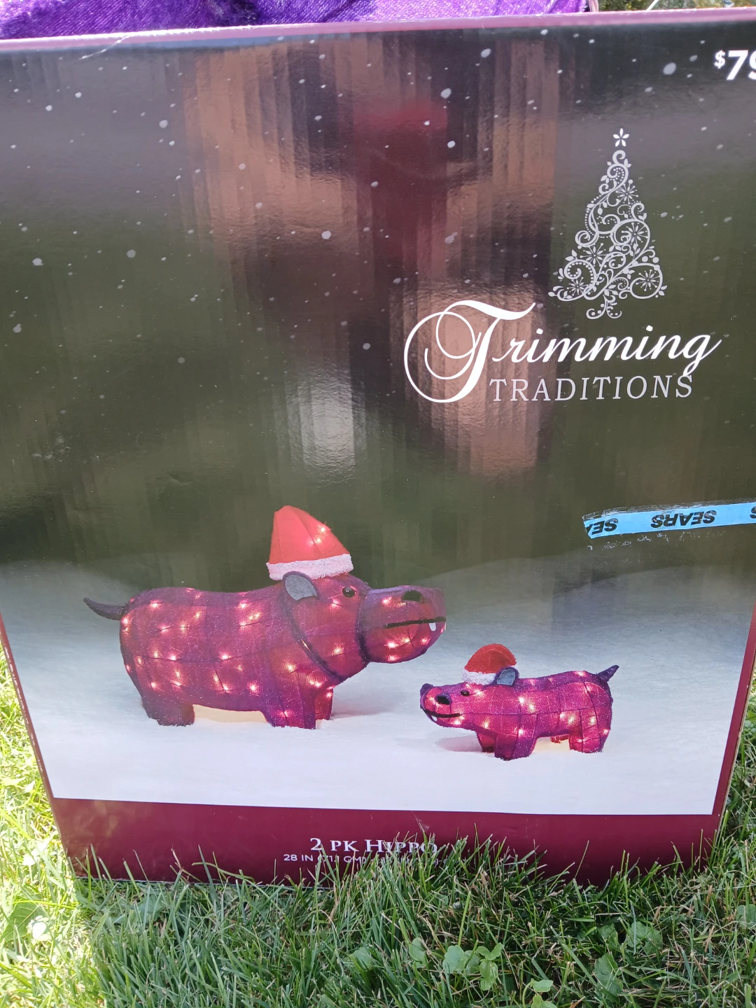 Trimming Traditions 2-Piece Hippo Christmas Decoration - photo 2