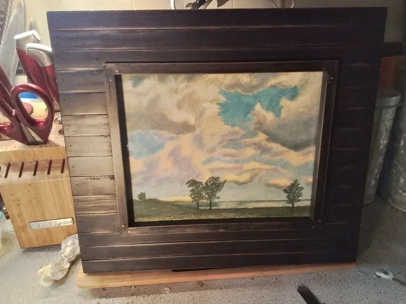 Framed Pastel Painting 15x12" in rustic frame image indicator(3)