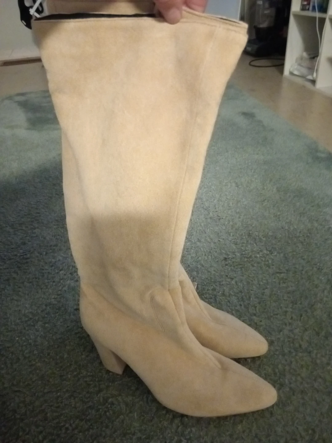 Beige Suede Boots - Size 7