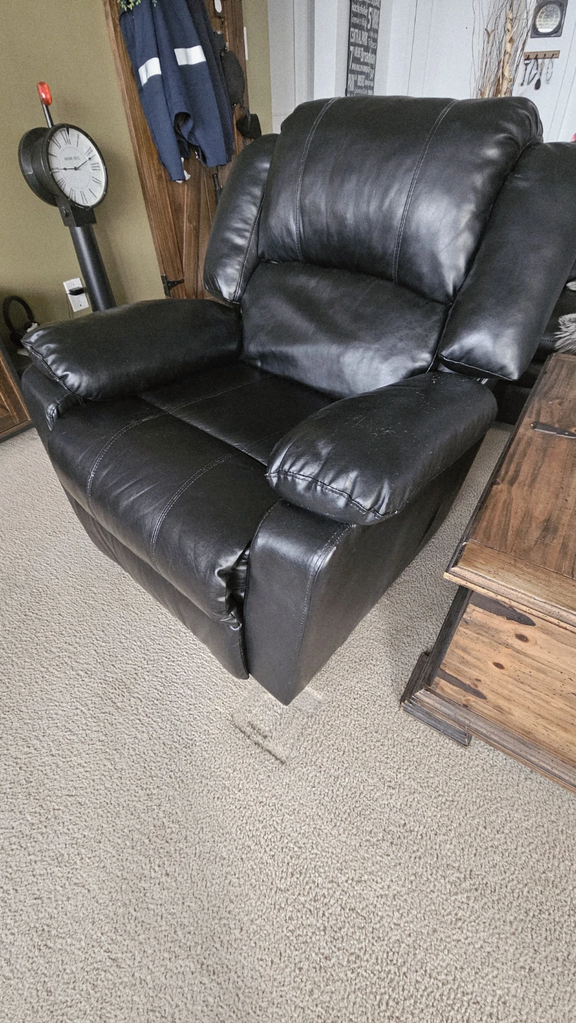 Black Leather like Recliner - Gently Used