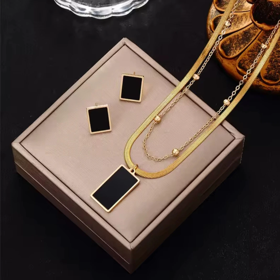 Gold Tone Necklace and Earring Set