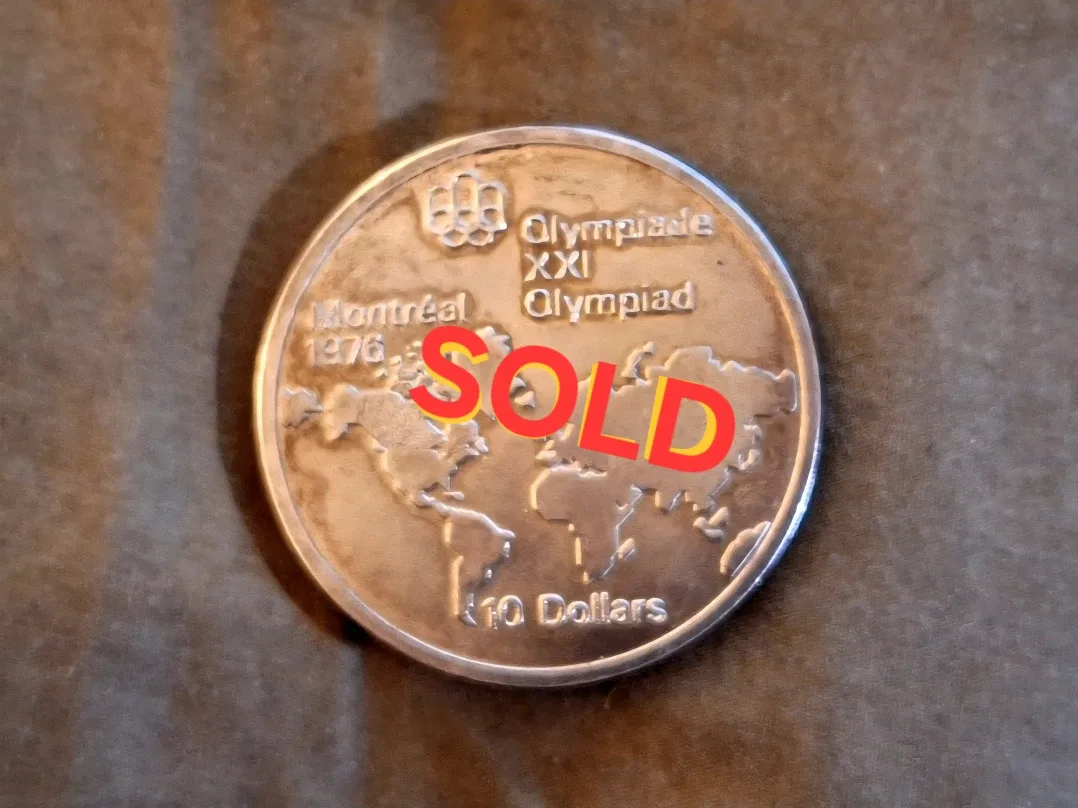 SOLD!*BELOW SPOT PRICE !  Silver 1976 Montreal Olympics $10 Coin