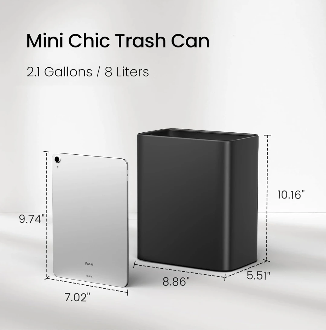 Cesun Small Black Trash Can - 2.1 Gallon - photo 3