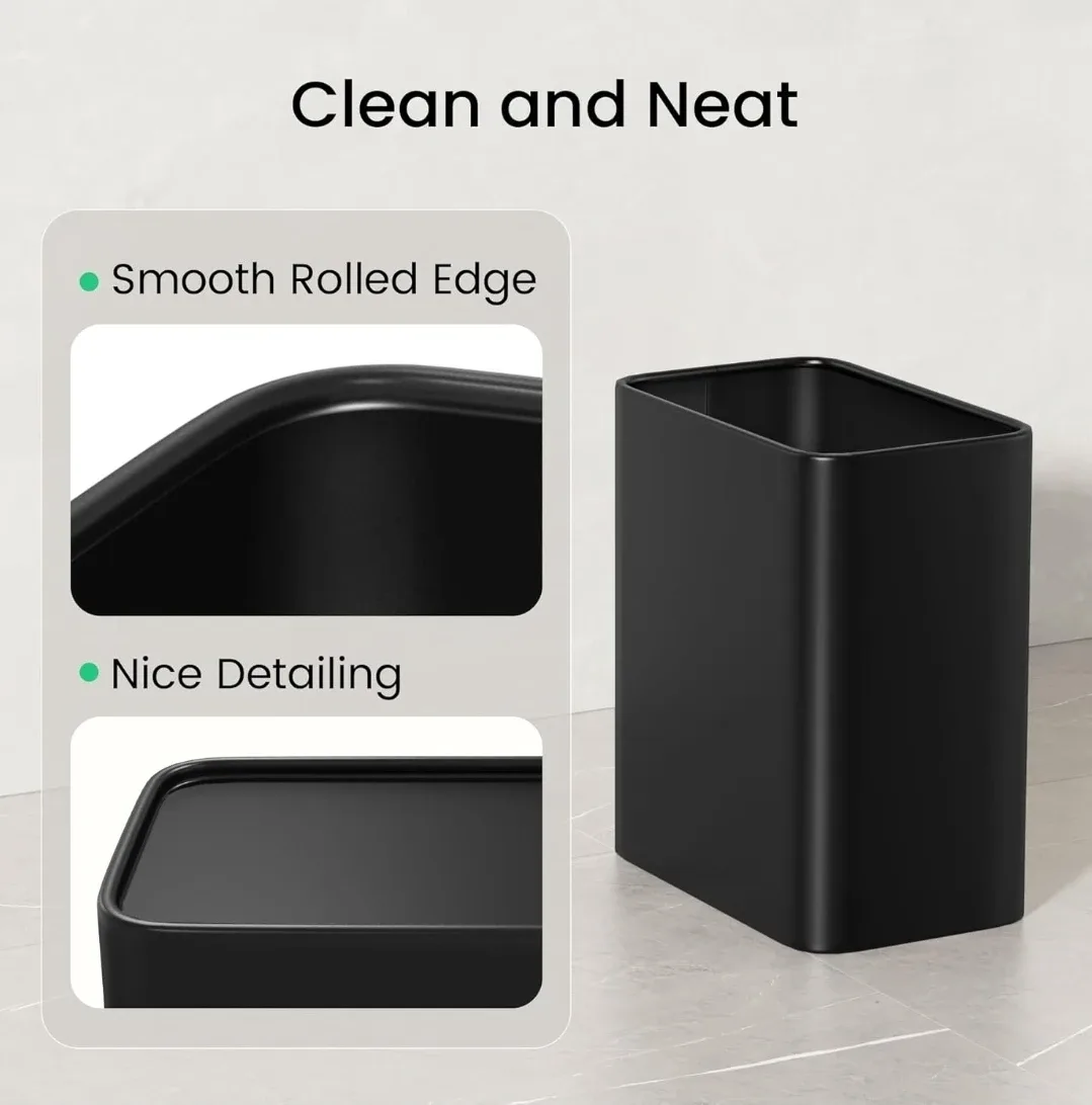 Cesun Small Black Trash Can - 2.1 Gallon image indicator(5)