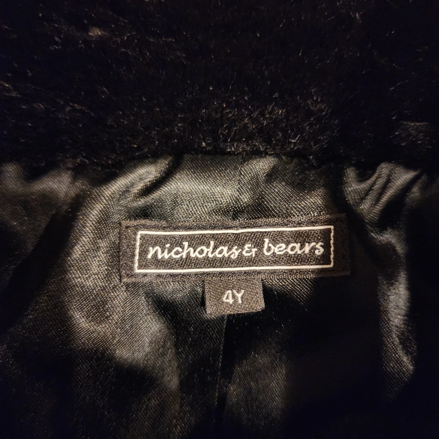 Nicholas & Bears Black Faux Fur Jacket Size 4Y - photo 2